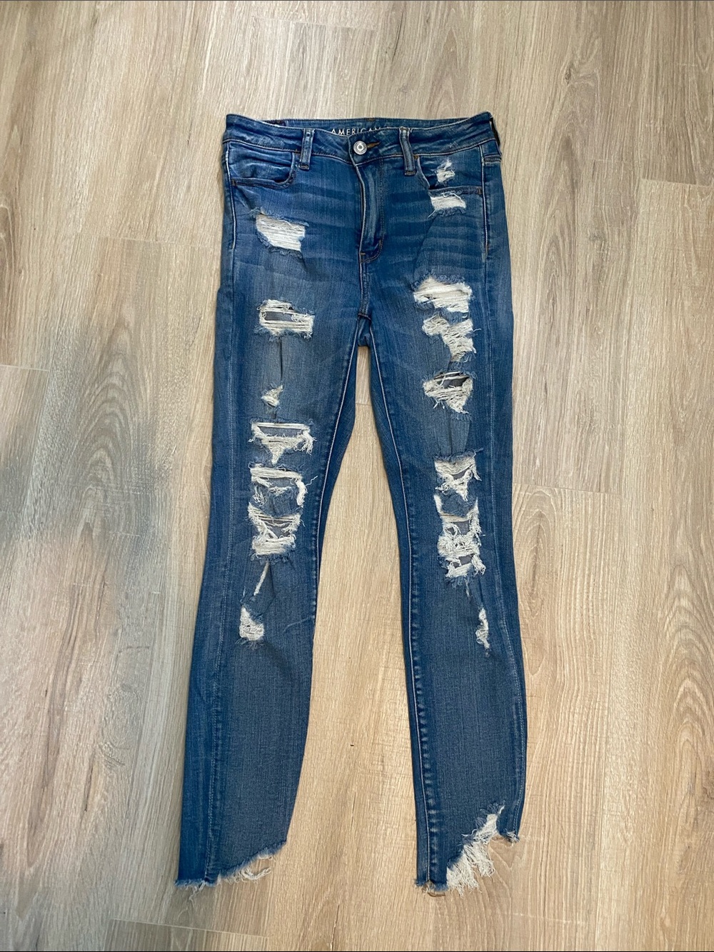 American Eagle Outfitters Dark Blue Distressed Jeans